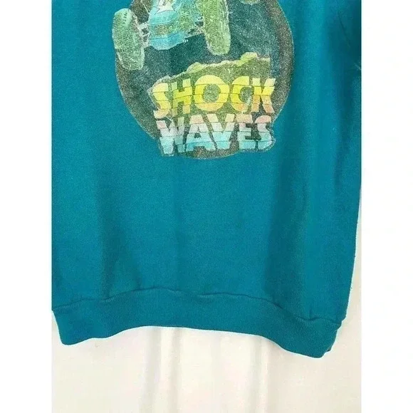 VTG Jerzees‎ Kids Sweatshirt SHOCK WAVES LARGE Russell - Picture 5 of 7